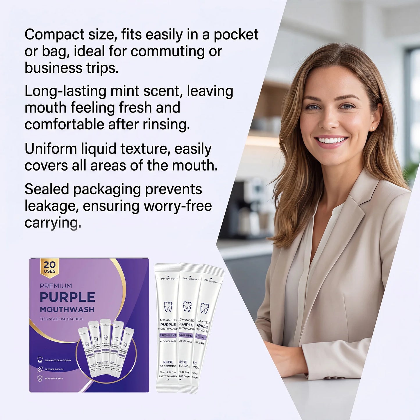 Purple Whitening Mouthwash Sachets